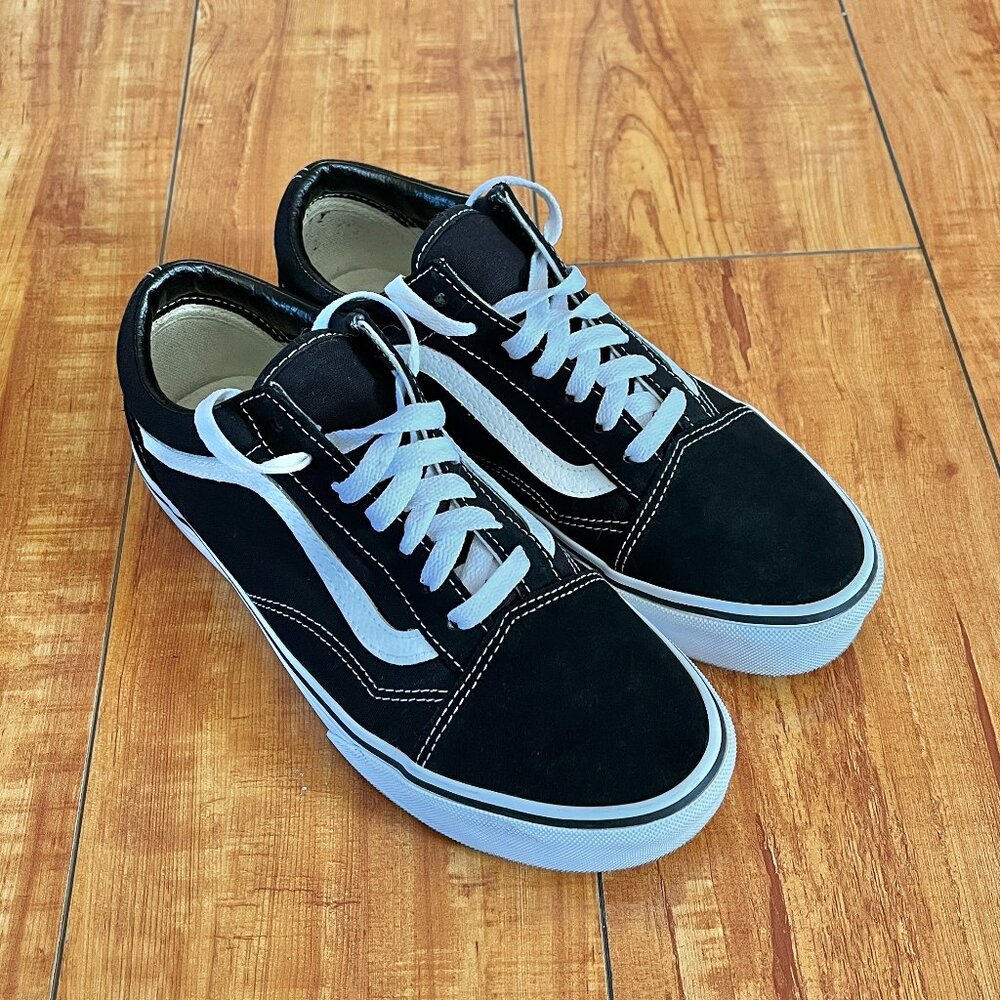 Vans Old Skool black + white canvas sneakers